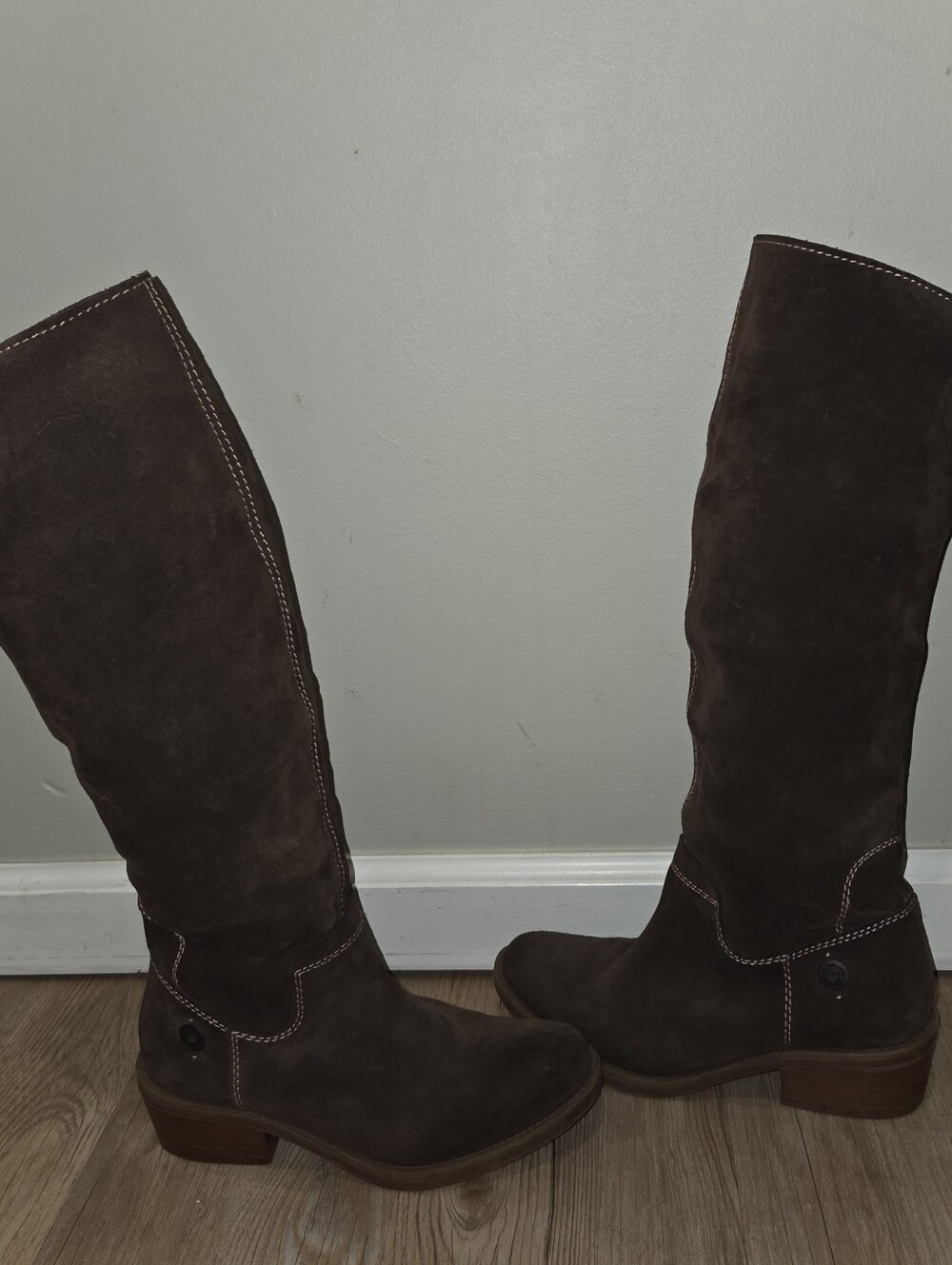 Calvin Klein Dark Brown Over-the-Knee Suede Boots